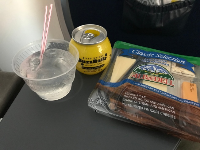 $15 worth of onboard drink and snacks